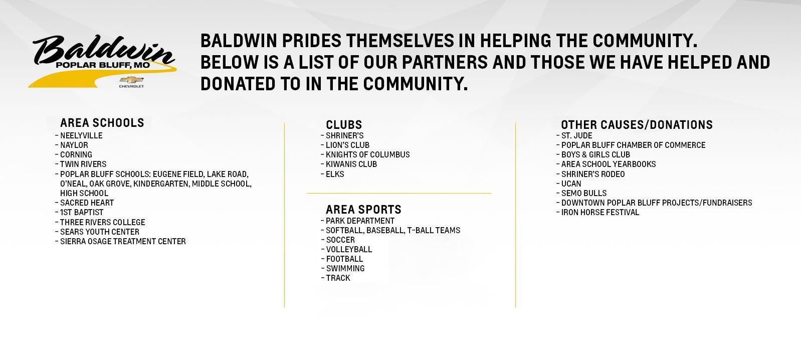 Baldwin Chevrolet Staff Image Infront Dealership